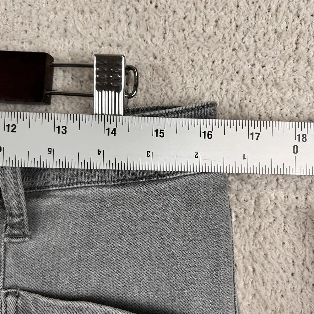 Liverpool Jeans Womens 16/33 Gray Wash Crop Cargo‎ Stretch Mid Rise Zip Ankle